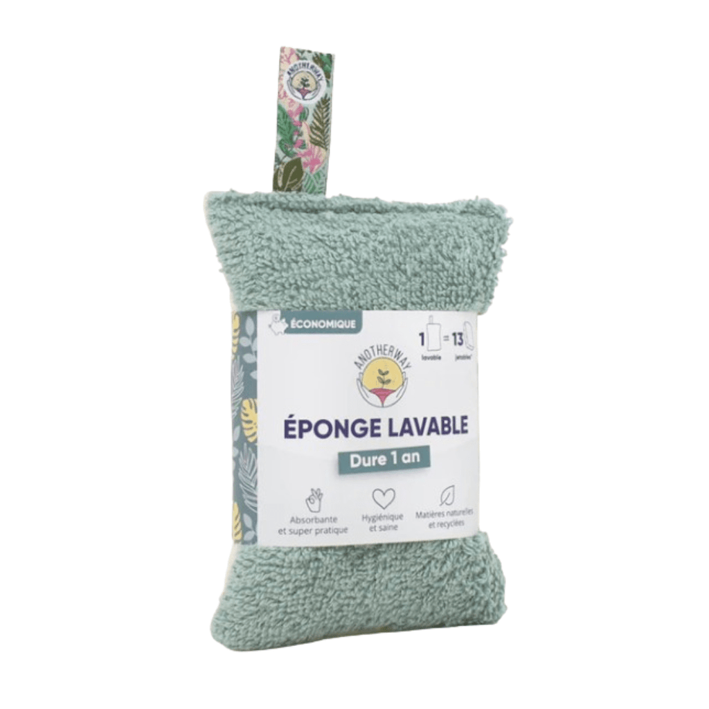 Anotherway Eponge lavable - verte vrac-zero-dechet-ecolo-lille-pilaterie