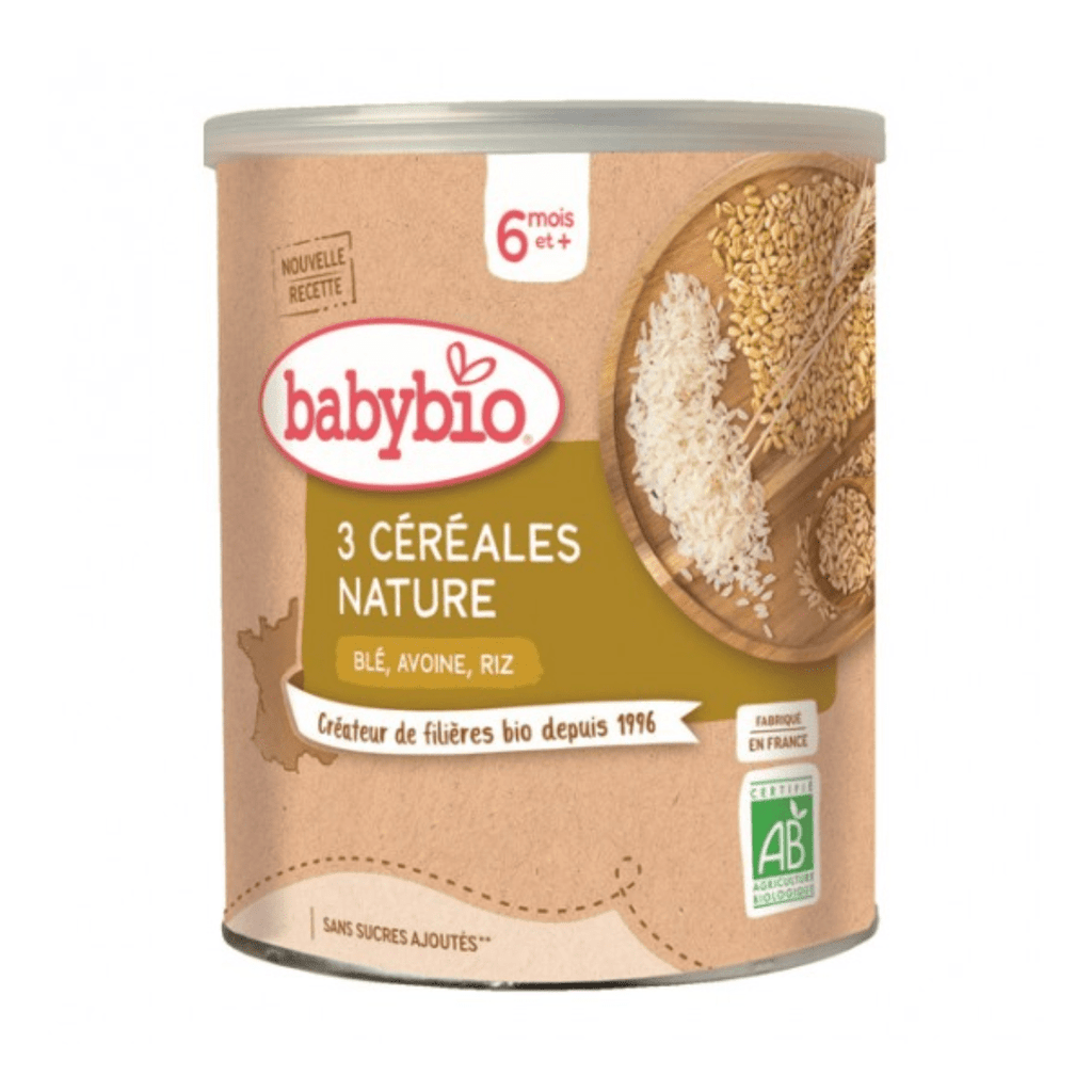 Baby Bio Céréales Nature BIO - 3 Céréales - dès 6 mois - 220g - ANTIGASPI vrac-zero-dechet-ecolo-lille-pilaterie