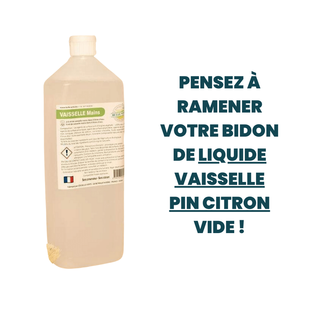 Bulle Verte Liquide vaisselle super concentré Pin Citron RECHARGE - 1L vrac-zero-dechet-ecolo-lille-pilaterie