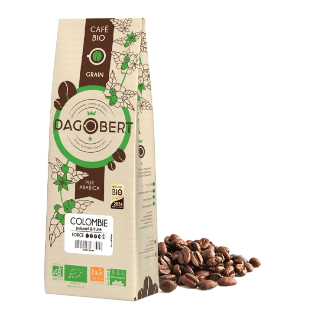 Cafés Dagobert Café grain Colombie puissant & fruité BIO - intensité 7/10 - 1kg vrac-zero-dechet-ecolo-lille-pilaterie