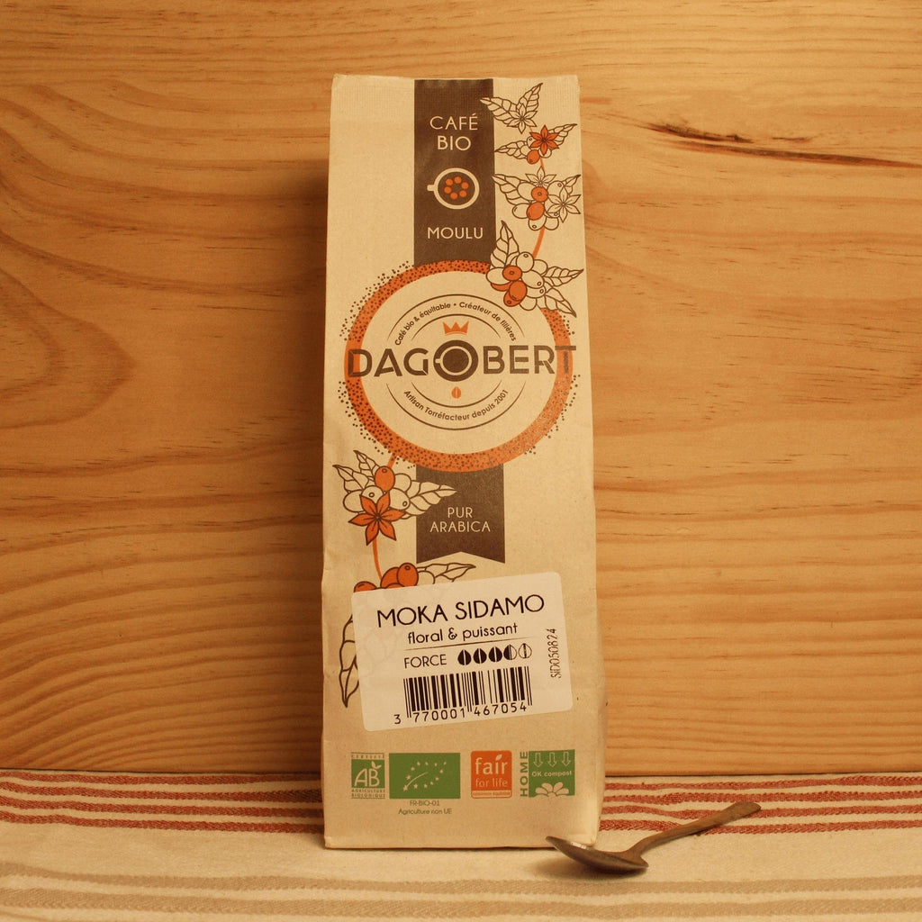 Cafés Dagobert Café moulu Moka Sidamo floral & puissant BIO - intensité 7/10 - 250g vrac-zero-dechet-ecolo-lille-pilaterie