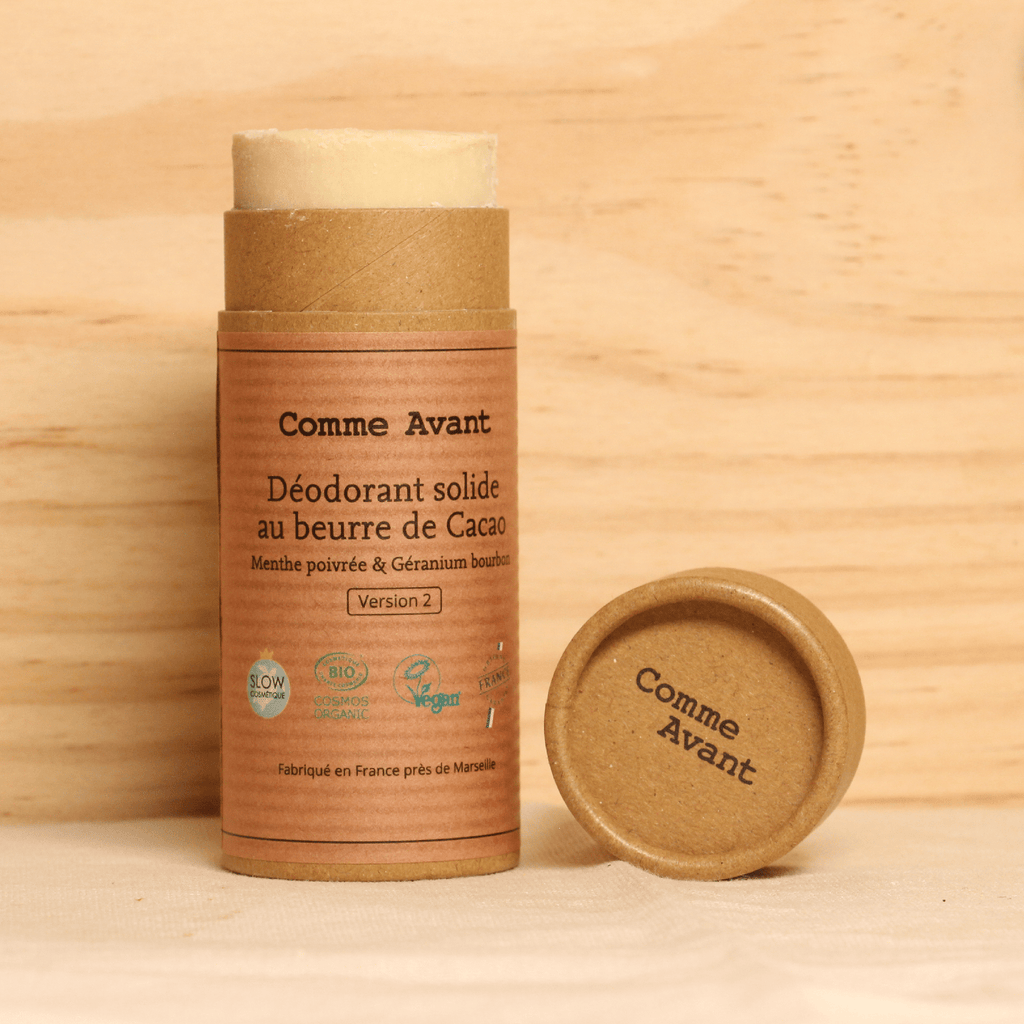 Comme Avant Déodorant solide au beurre de cacao - Géranium & Menthe poivrée - 60g vrac-zero-dechet-ecolo-lille-pilaterie