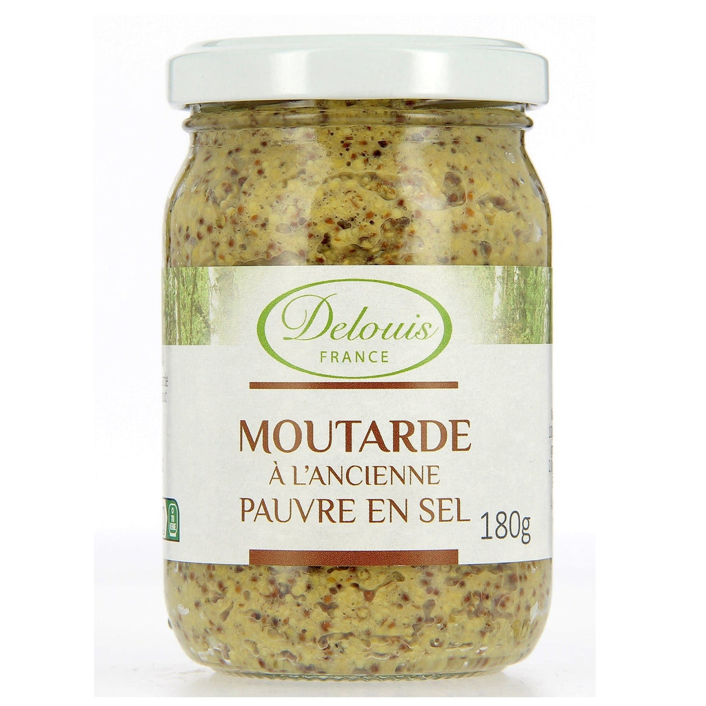 Delouis Moutarde à l'ancienne pauvre en sel BIO - 180g vrac-zero-dechet-ecolo-lille-pilaterie