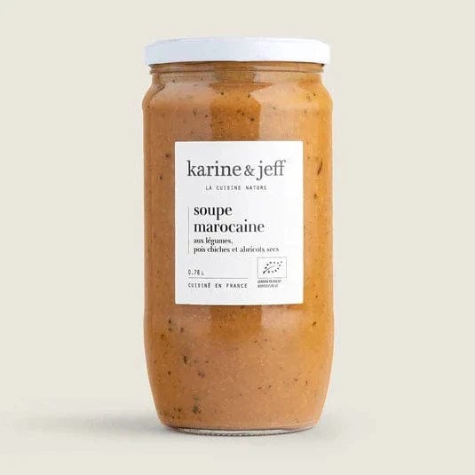 Karine & Jeff Soupe Marocaine - aux légumes, pois chiches et abricots secs BIO - 78cl vrac-zero-dechet-ecolo-lille-pilaterie