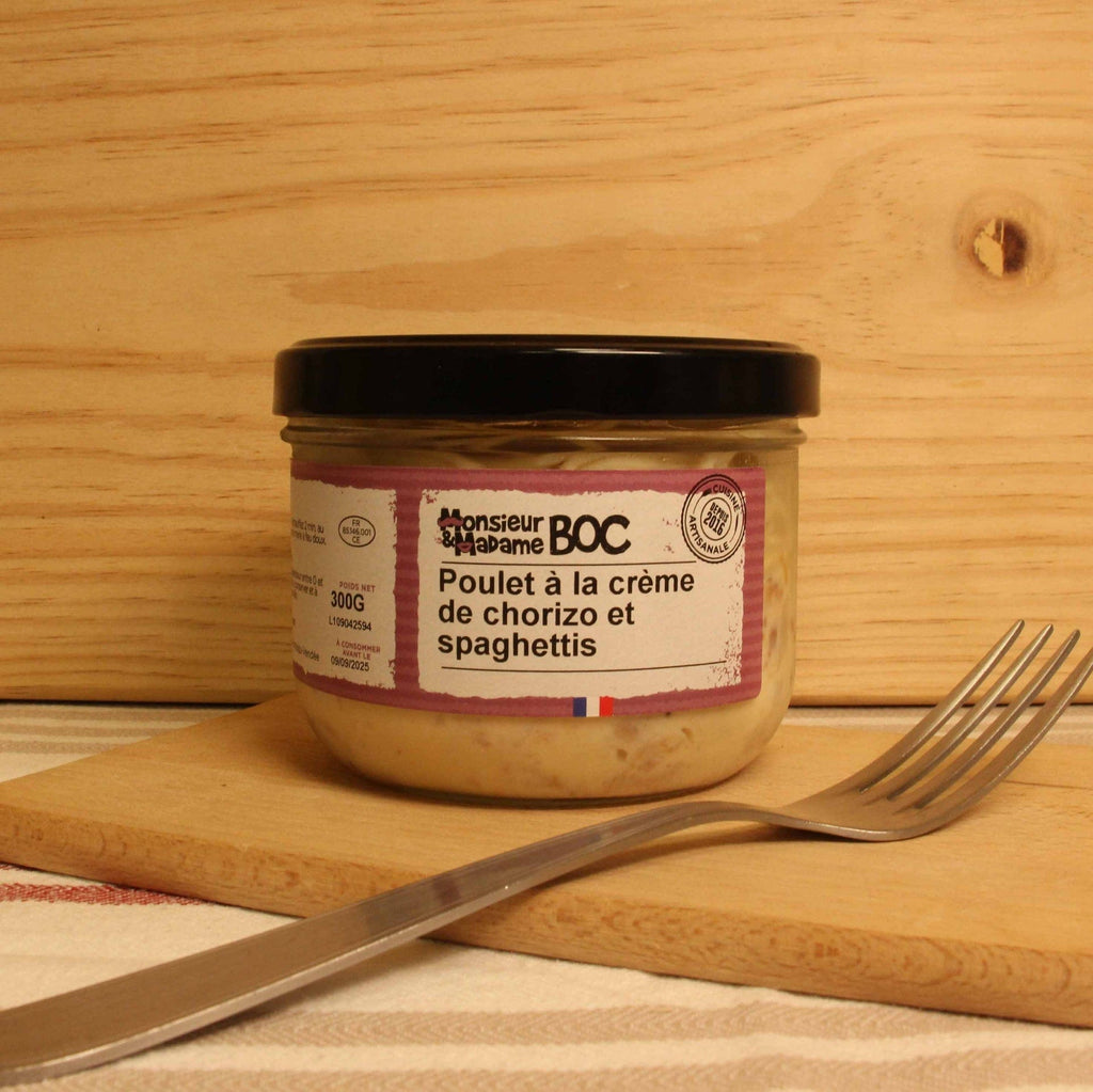 La Centrale du Bocal Poulet à la crème de chorizo, spaghettis - 300g - ANTIGASPI vrac-zero-dechet-ecolo-lille-pilaterie