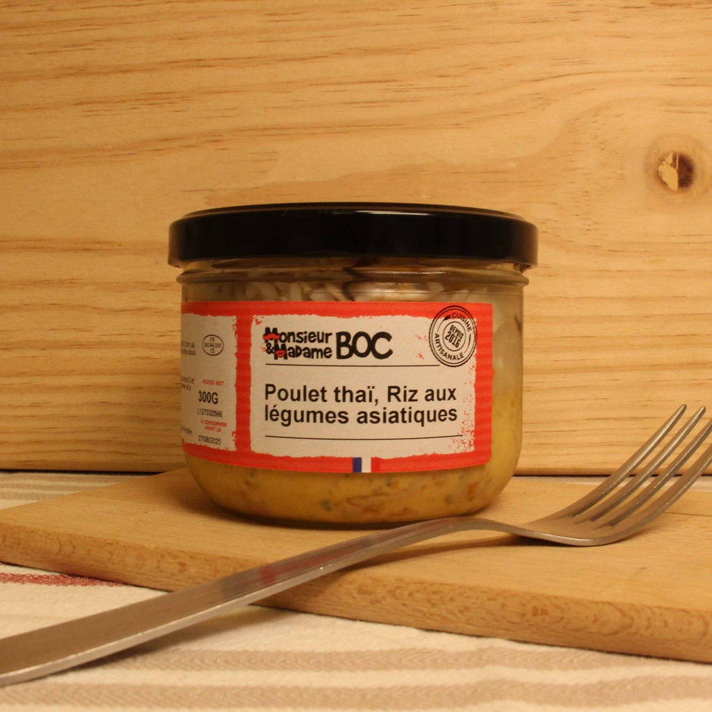La Centrale du Bocal Poulet thaï, riz aux légumes asiatiques - 300g - ANTIGASPI vrac-zero-dechet-ecolo-lille-pilaterie