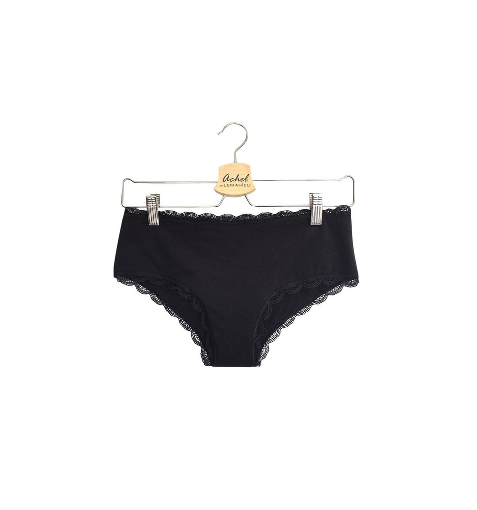 Lemahieu Shorty menstruel en coton BIO taille XXL  (54/56) - Noir vrac-zero-dechet-ecolo-lille-pilaterie
