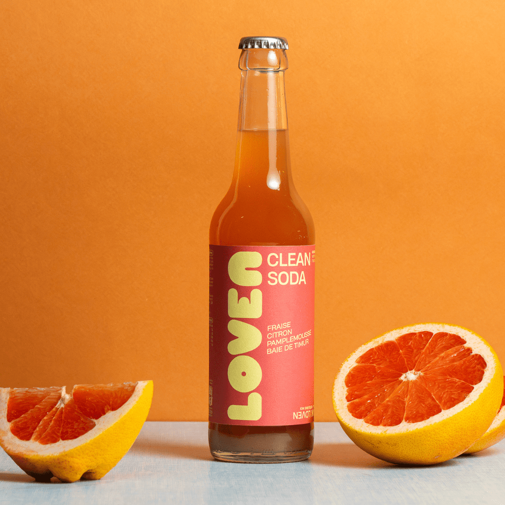 Loven Crew - Brasserie L'Indispensable Clean Soda fraise citron pamplemousse & baie de timur BIO - 33cl vrac-zero-dechet-ecolo-lille-pilaterie