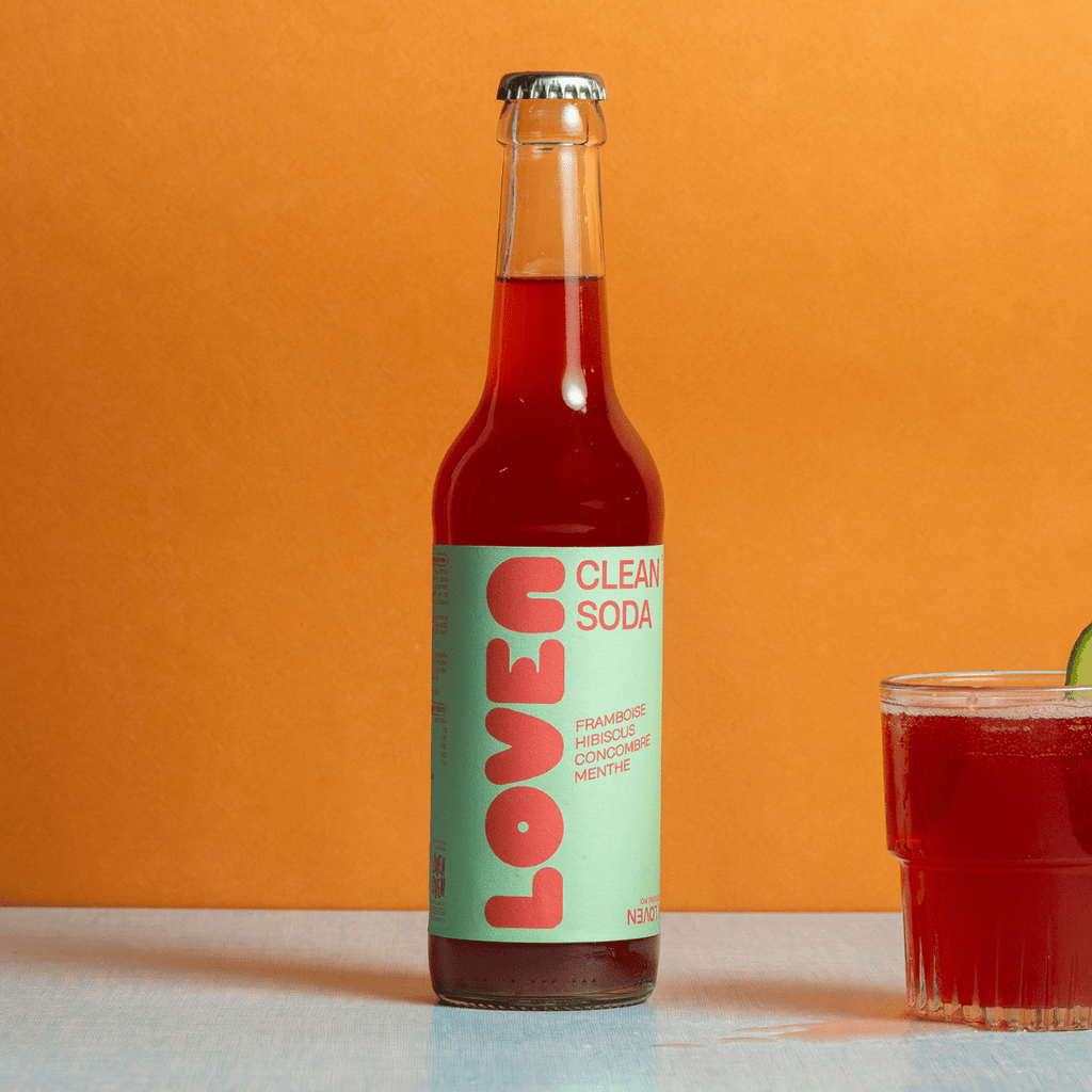 Loven Crew - Brasserie L'Indispensable Clean Soda framboise hibiscus concombre menthe BIO - 33cl vrac-zero-dechet-ecolo-lille-pilaterie