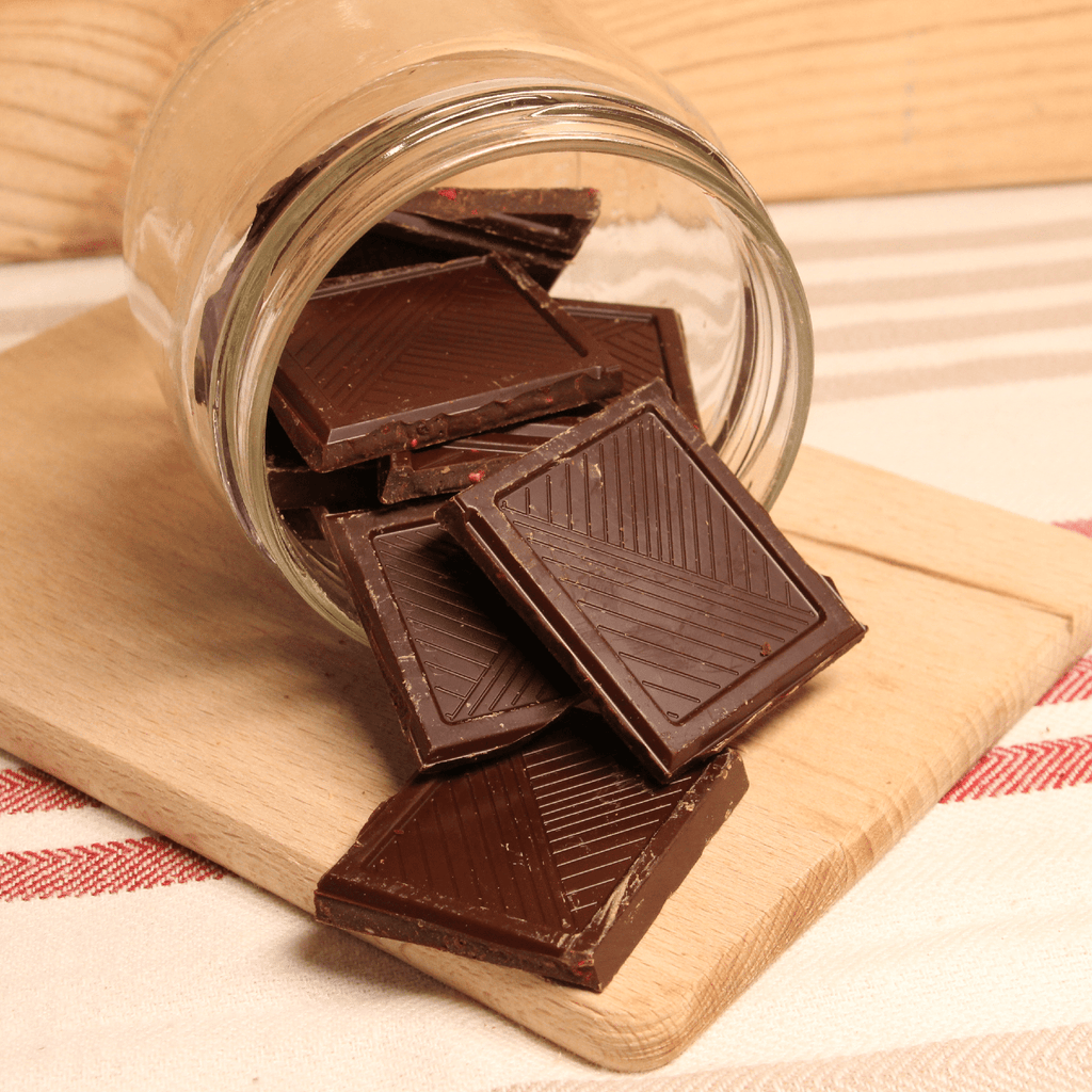 Maison Schaal Carrés chocolat noir pépites framboises - 100g vrac-zero-dechet-ecolo-lille-pilaterie