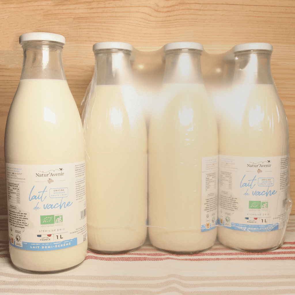 Natur'Avenir PACK DE 6 x Lait demi-écrémé stérilisé BIO 1L vrac-zero-dechet-ecolo-lille-pilaterie