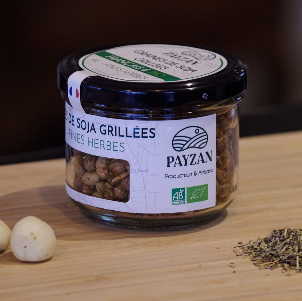 Payzan Graines apéritive de soja grillées Ail et Fines Herbes BIO - 100g - ANTIGASPI vrac-zero-dechet-ecolo-lille-pilaterie