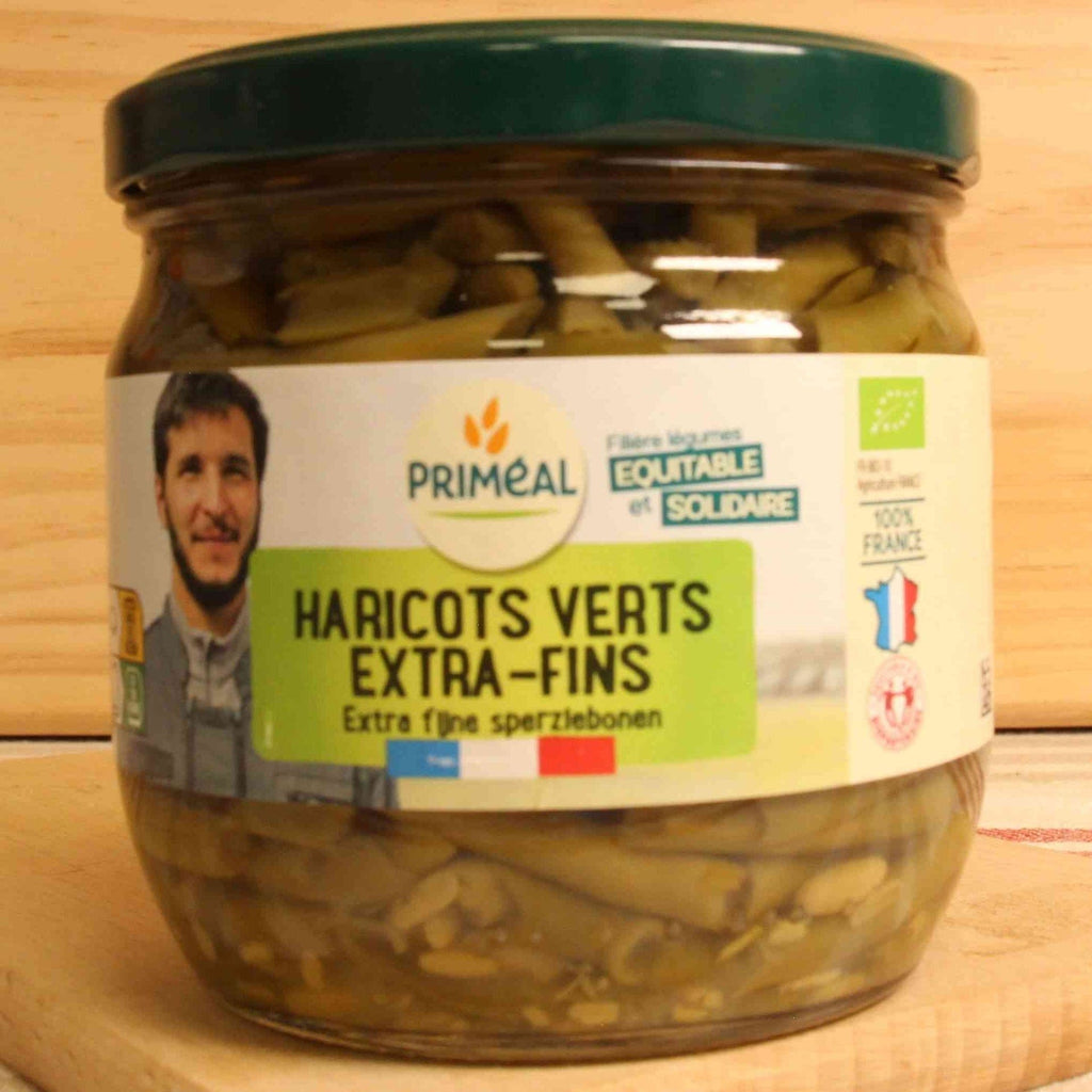 Priméal Haricots verts extra fins de France BIO - 185g net égoutté vrac-zero-dechet-ecolo-lille-pilaterie