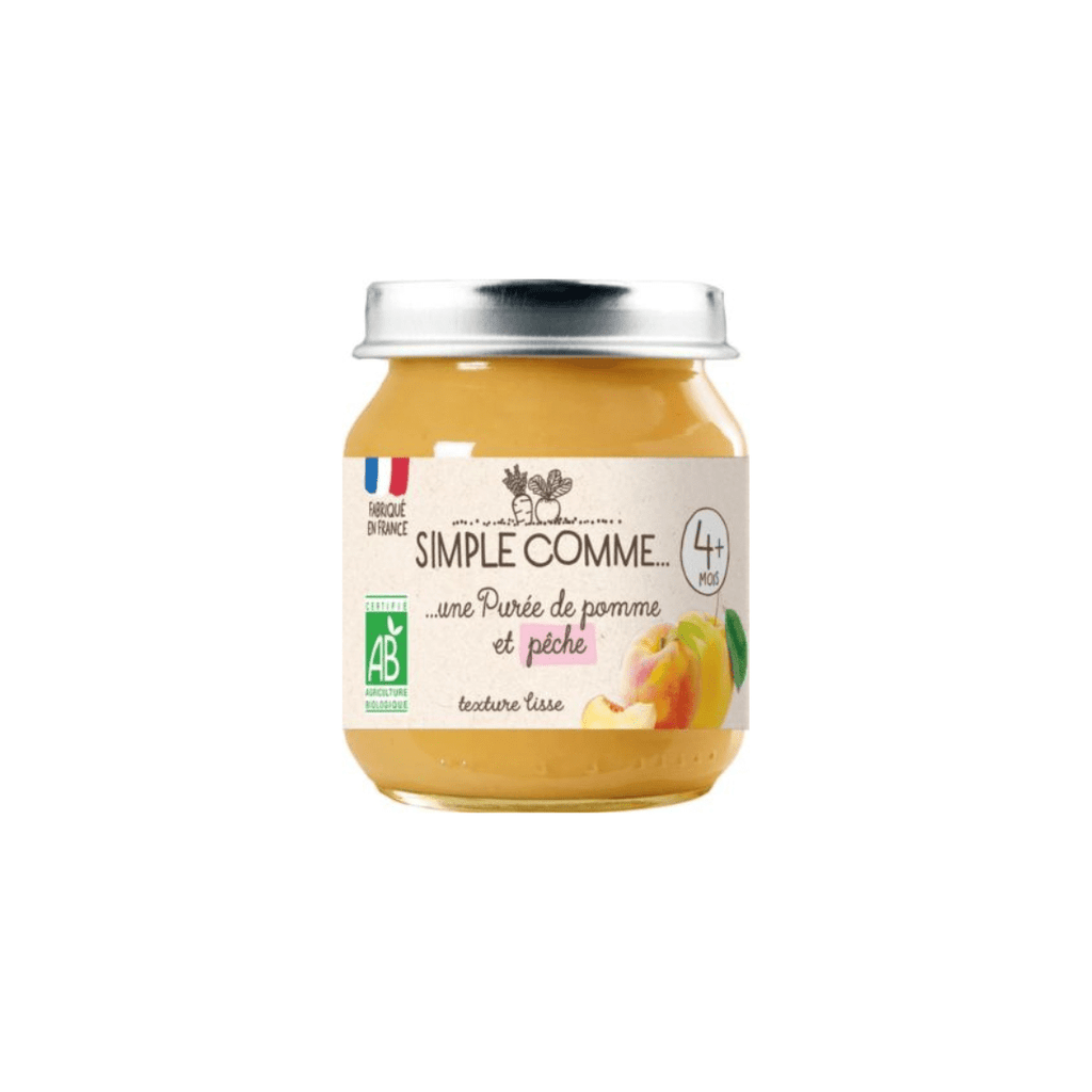 Simple comme Pot bébé 4 mois pomme pêche BIO - 125g vrac-zero-dechet-ecolo-lille-pilaterie