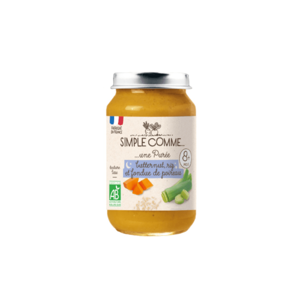 Simple comme Pot bébé Butternut Riz Fondue de Poireau BIO - dès 8 mois - 200g vrac-zero-dechet-ecolo-lille-pilaterie
