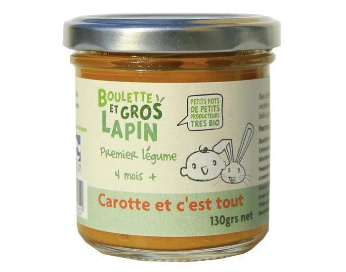 Boulette et Gros Lapin Pot bébé - 1er légume : Carotte et c'est tout ! 130gr vrac-zero-dechet-ecolo-lille-pilaterie
