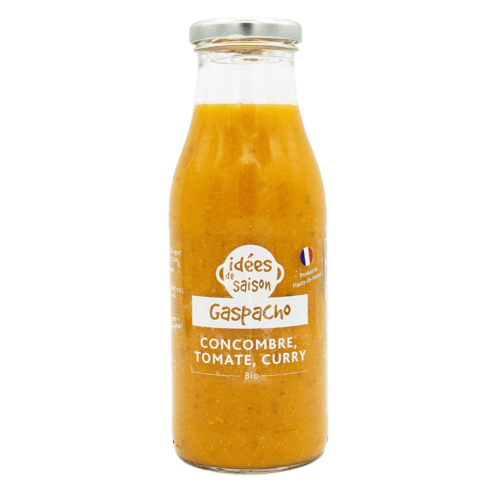 Les Serres des Près Gaspacho concombre tomate curry - 49cl vrac-zero-dechet-ecolo-lille-pilaterie